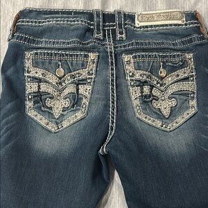 Grace in LA Dark Blue Embellished Jeans